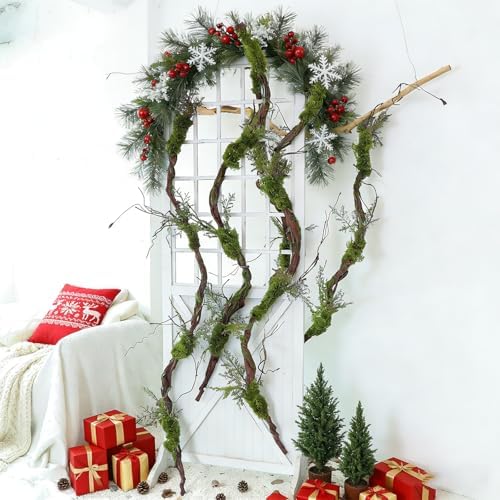 78" Large Bendable Fake Tree Trunk Branch Wall Hanging Moss Vine - Image 2