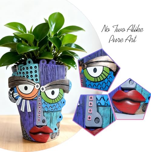Midogaigai Abstract Face Planter Pots for Indoor Plants & Flowers Deco Gift - Image 3