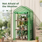 Bamworld Mini Greenhouse for Outdoor Indoor 23 x 17 x 54-Inch Small Plant Green House 3-Tier Rack Stand Portable Greenhouses with Durable PE Cover for Seedling - Image 2