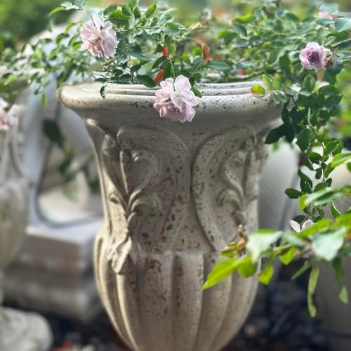VISIBLE Vintage European Large Garden Urn Planter, Cement and Fiber Flower Pot, Decorative, 24.8 Inche Tall, Make Rust Finished, Wrap Foam Safely Delivered from Local Warehouse (Vintage, Large) - Image 4