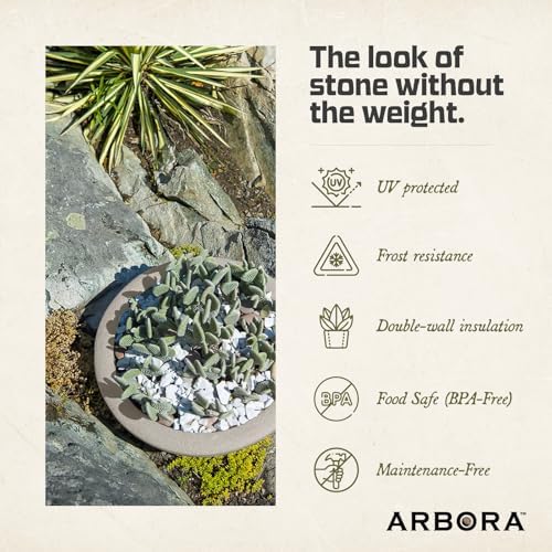ARBORA 21" Santorini Bowl Planter - Lightweight Polyresin Outdoor Plant Pot - Image 5