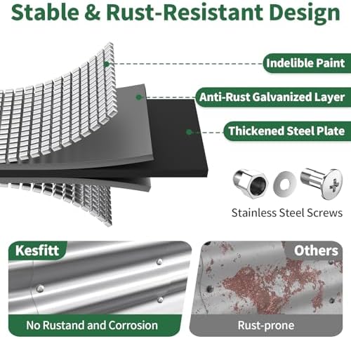 Kesfitt Raised Garden Bed, 5x2x1 FT Galvanized Steel Metal Raised Garden Bed, Oval Open-Bottom Design, 12-Inch Deep for Outdoor Vegetable & Herb Gardening, Silver - Image 2