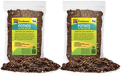 Gardenera Premium Pothos Potting Soil Mix - Air Cleaning Plant Potting Mix, Soil Mix for Pothos, Parlor Palm, Peace Lily - (1 Quart Bag) by Gardenera