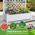 Elevated Raised Garden Bed,Outdoor Large Resin Patio Planter Box Stand Divisible with Drain Plug,Water Monitor for Plants Vegetables Flowers Fruits(Ashen) - Image 6