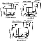 4 Pack Hanging Planters for Railings Rail Planter Hanging Baskets Flower Pot Holders Iron Plant Racks Metal Fence Planter Potted Stand Mounted Balcony Plant Baskets Container,Garden Steel Pots - Image 3