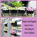 LaLaGreen Outdoor Plants Rail Planter (11.2 Inch, 15 Pack) Black Metal Iron Hanging Flower Pots Deck Railings Fence Buckets Modern Boho Style Wall Mount Window Box Plant Holder Hooks Porch Home Decor - Image 6