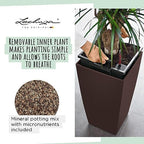 Lechuza CUBICO 40 Black High Gloss, Self-Watering Tall Planter, H29.5 L15.7 W15.7 in - Image 4