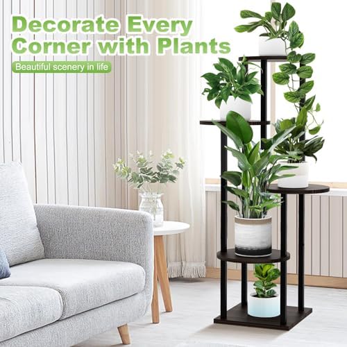 5 Tier Plant Stand Indoor Corner Tall Shelf for Multiple Plants - Image 6