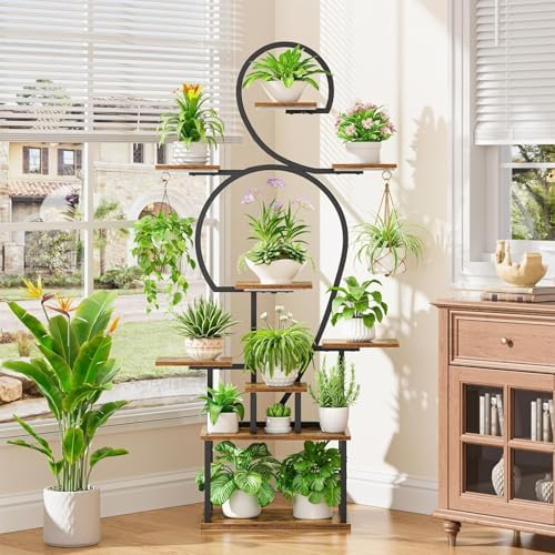 Plant Stand Indoor with grow lights: 9 Tiered Large Plant Shelf with Lights, 64" Multi Tier Tall plant stand for indoor growing Llighted Corner Plant Rack - Image 6