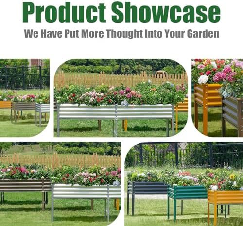 Land Guard Galvanized Raised Garden Bed with Legs, 96×24×32in Raised Garden Beds Outdoor with Drainage Holes, Planter Boxes Outdoor for Backyard, Patio, Balcony, 1200lb Capacity, Silver - Image 6