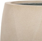 SAFAVIEH Outdoor Collection Kane Beige Cement Ficonstone Planter Pot Set of 2 - Image 7