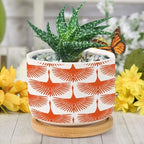 Orange Swan Cranes Ceramic Planters Orange and White Lily Geese Flock Planters for Indoor Plants with Drainage Holes and Saucers Pot for Outdoor Garden Home Plant - Image 6