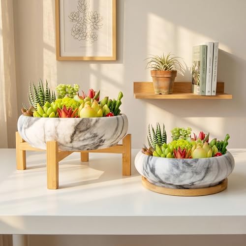 ARTKETTY Succulent Pots- 7.3/10 Inch Large Plant Pots Set of 2 - Image 5