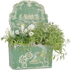 BIG FORTUNE Metal Wall Mount Planter Wall Vases for Flowers Shabby Chic Decor for Rustic Farmhouse Outdoor Decor (Green) by BIGFORTUNE