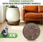 Plant Caddy With Wheels 17" Metal Plant Saucers for Indoors 440 Lb Capacity - Image 6