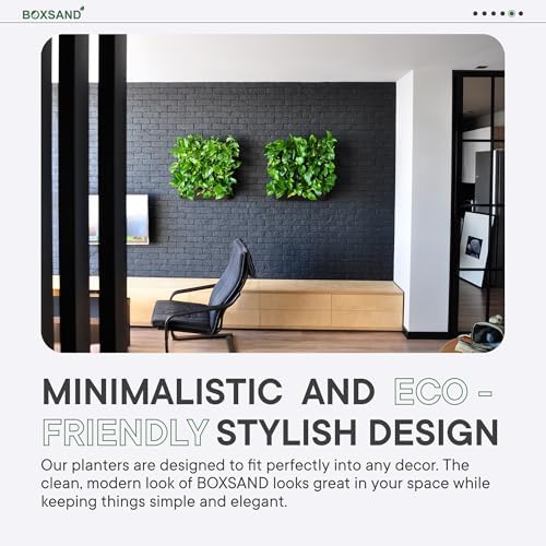 BOXSAND-6 (12"x26") Living Wall - Wall Planter, Vertical Garden for 6 Plants, Indoor/Outdoor, 2 Screws Install (White) - Image 6