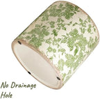7.7" Large Green Plant Pots, Farmhouse Ceramic Flower Pots without Drainage - Image 4