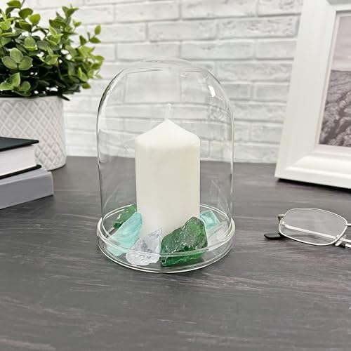 Plymor 4" x 5.5" Glass Display Dome Cloche (Clear Glass Tray Base), Pack of 2 - Image 4