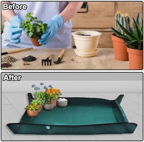 2 PCS 110x75cm Waterproof Plant Repotting Mat for Indoor Plants Transplanting Table Top Gardener Portable Planting Gardening - Image 4