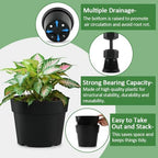 RooTrimmer 4/6/8 Inch Black Plant Nursery Pots, 15 Pack, Thickened Plastic with Drainage Holes, Indoor/Outdoor - Image 4