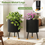 GIANTEX Plant Pot with Stand Set of 2, 16.5" & 14.5" Metal Plant Stand - Image 7