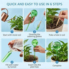 Plant Watering Globes, 6pcs Automatic Glass Watering Bulbs, Decorative Garden Watering Glass drip Ball with 6 Tags - Image 3