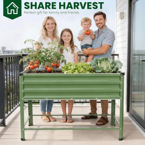 1MORE Raised Garden Bed with Leg,48×24×32in Elevated Planter Bed Green,2-Pk - Image 5