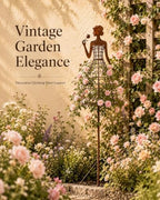 Vintage Lady Garden Trellis Stake, Distressed Rose Dress Plant Climbing - Image 2