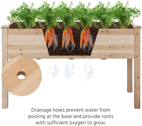 Yaheetech Raised Garden Bed 1Pcs Elevated Wood Planter Box Outdoor, Wood - Image 6