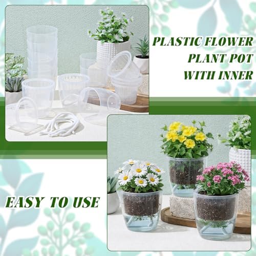 Self Watering Plant Pots, 3.5'', Transparent, 36 Pcs - Image 5