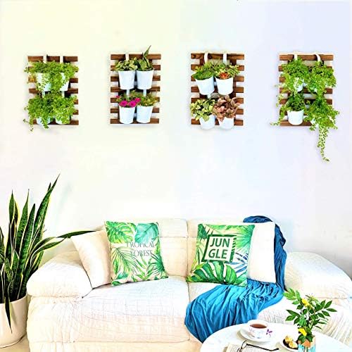 ShopLaLa Wall Planters (40cm, 4 Pack) Wooden Hanging Planter for Air Plants - Image 3