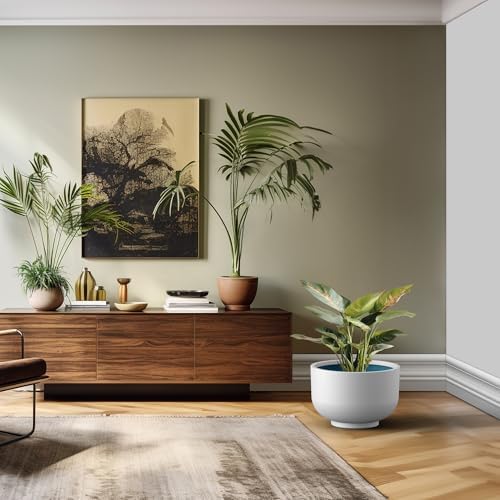 Kante Accent Round Pedestal White Concrete Planter 17.7" Dia, Outdoor - Image 4