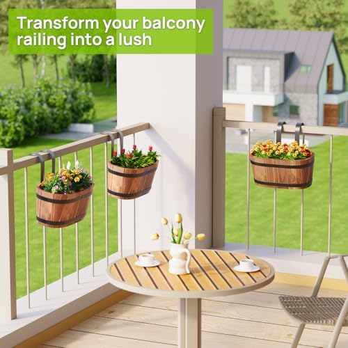 2Pack Cute Railing planter box Fence planters Window boxes planters porch - Image 2