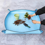 Repotting Mat Planting Mat Home Gardening Supplies Potting Pad Foldable Garden Plant Flower Pot Reusable Transplanting Waterproof Mats(Blue 75 X 100CM) - Image 3