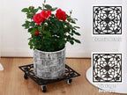 2 Packs 12" Square Metal Plant Caddy with Wheels Large Heavy-Duty Cast Iron Planter Dolly Pot Mover, Indoor Outdoor Vintage Rolling Plant Stands with Casters Wheeled Plant Roller Base, Rustproof Black - Image 6