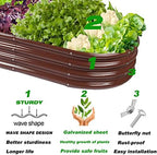 Rakukiri Raised Garden Bed GRS Certified Galvanized Planter Box Outdoor, 5ft Oval Rot-Resistant Metal Garden Bed Planter, Recycled Material Planter for Vegetables Flowers Herbs (Brown) - Image 5