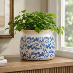 Dosayes Large Flower Pot, 7.28" Vintage Ceramic Pot of Indoor Plant - Image 4