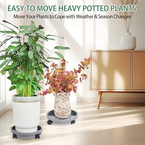 ORIMERC 3 Pack Plant Caddy with Wheels Heavy Duty 12 inch Plant Saucer Self-watering Design, Movable Wheeled Round Planter Stand Coaster Trolley, Flower Pot Dolly Rack Tray on Rolling Caster Roller Indoor Outdoor - Image 5