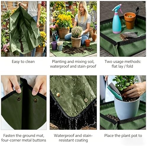 59" X 39" Extra Large Plant Repotting Mat, Thickened Foldable Repotting Mat for Home Gardening, Balcony Planting and Indoor Succulents Care - Image 5