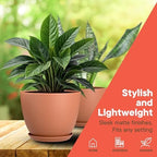 Planter Pots with Drainage Holes - Lightweight, Durable, and Space-Saving Pots for Indoor and Outdoor - Versatile Functionality, Simple Modern Design, Set of 20 Plastic Planter Pots - Terracotta - Image 3