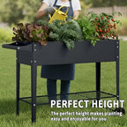 Elevate 2Pcs 32" Tall Raised Garden Bed with Wheel,Planter Box for Backyard,Outdoor Garden, Patio, Balcony, 400lb Capacity,Grey - Image 6