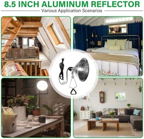 Simple Deluxe Clamp Lamp Light with 8.5 Inch Adjustable Aluminum Reflector and 6 Feet Cord, up to 150W E26 Socket (no Bulb Included), Silver and Black, 4 Pack - Image 6