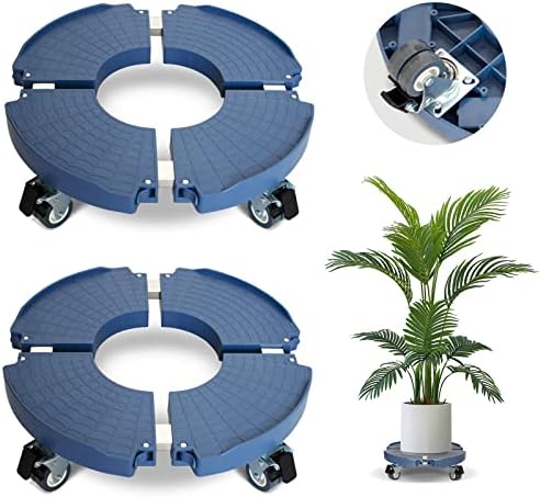 2pk Rolling Plant Stand with Wheels,15-21 Adjustable Heavy Duty Plant Caddy by DOFIMATE