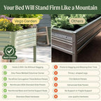 Vego garden Elevated Raised Garden Bed, 2.5' x 10' Outdoor Planters Box with Legs & Storage Rack for Patio, 2000+ Lbs Weight Capacity, Raised Beds for Gardening Herbs Vegetables, Olive Green - Image 4