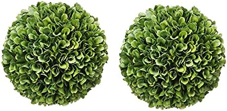A&B Home Set of 2 Nature 6.5" Green Boxwood Balls Artificial Plant Faux Topiary Orb Indoor Outdoor Wedding Decoration Home Office Table Decor Green Moss Decorative Greenery Balls for Centerpieces by ABHome