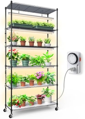 Barrina CX6 Plant Stand with Grow Lights, 6 Tier, 150W, 35.4x13.8x70.9IN by Barrina
