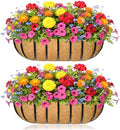 Window Box Railing Planter with Coco Liner 2 Pack 16 Inch Metal Hanging Flower Planter Deck Railing Planters Boxes for Balcony Outdoor Plants Fence Porch Patio by XXFBJNMD