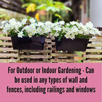 LaLaGreen Outdoor Rail Planter (16 in, 4 Pack) Black Metal Balcony Pots - Image 4