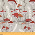 Mushroom Upholstery Fabric by The Yard - Red Mushrooms for Chairs, Botanical Leaves Decorative, Wild Plant Indoor Outdoor, Leaves Grass Waterproof - Grey Orange, 5 Yards by Erosebridal