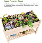 BIRASIL Outdoor Wood Raised Garden Bed, Elevated Reinforced Large Planter Box with Storage Shelf for Vegetable Flower Backyard Patio Gardening Balcony (48”L, Natural Wood) - Image 6